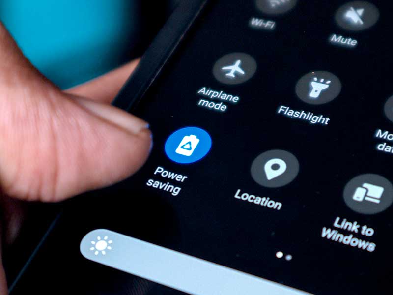 Ajuste de economia de energia em smartphone
